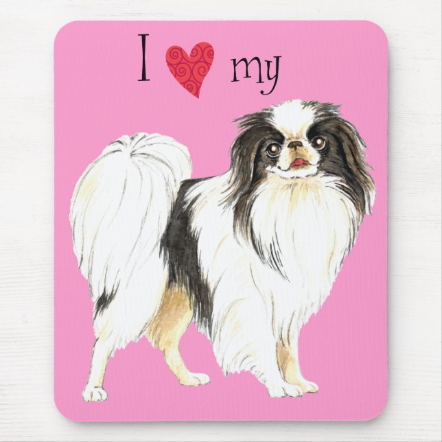 I Love my Japanese Chin Mouse Mat (Front)