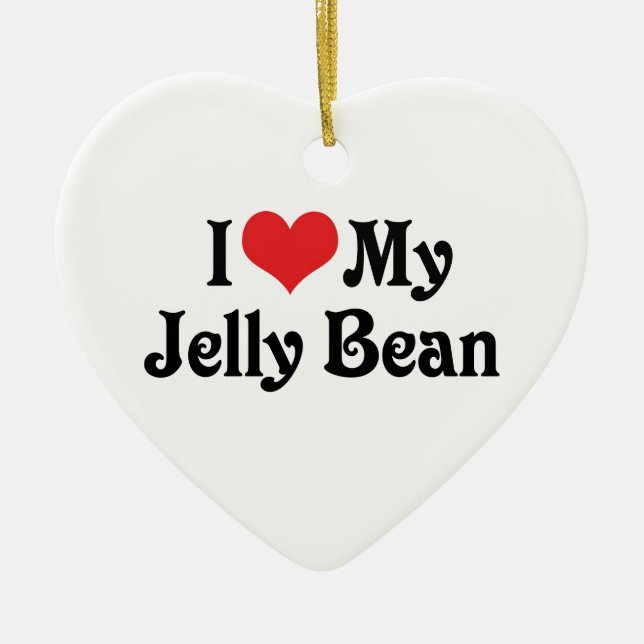 I Love My Jelly Bean Ceramic Tree Decoration (Front)