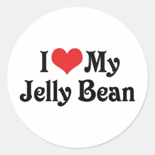 I Love My Jelly Bean Classic Round Sticker