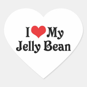 I Love My Jelly Bean Heart Sticker