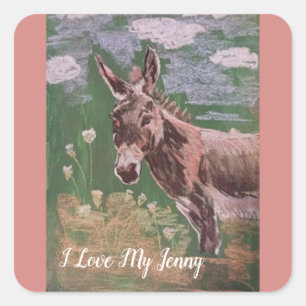 I love my Jenny ( female donkey) Square Sticker