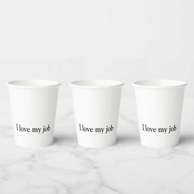 I Love My Job Coffee Mug Paper Cups (Multi)