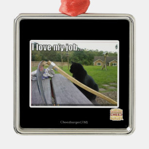 I love my job metal tree decoration