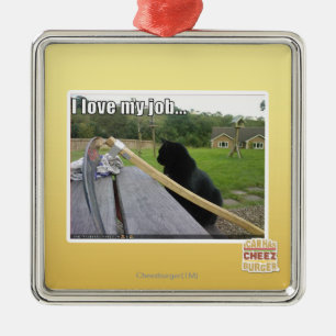 I love my job metal tree decoration