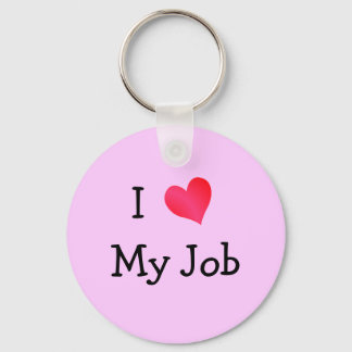 I Love My Job Pink Key Ring