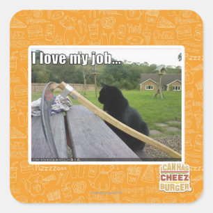 I love my job square sticker