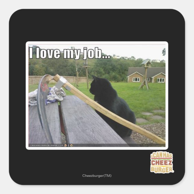 I love my job square sticker (Front)