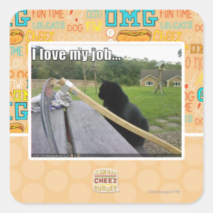 I love my job square sticker