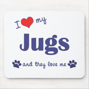 I Love My Jugs (Multiple Dogs) Mouse Mat