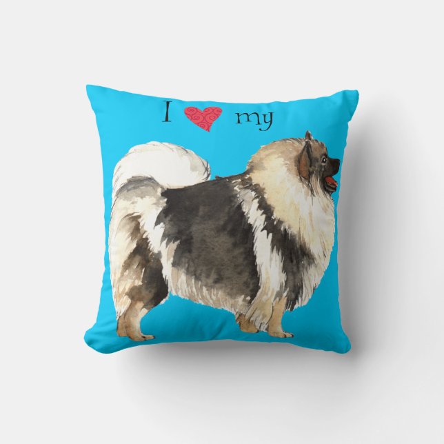 I Love my Keeshond Cushion (Front)