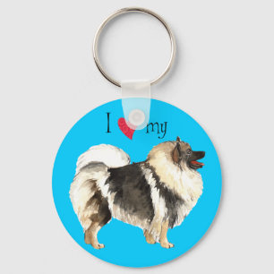 I Love my Keeshond Key Ring