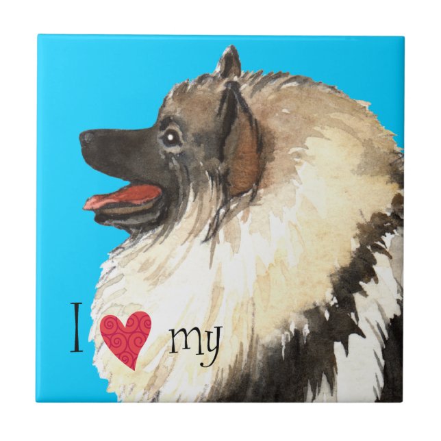 I Love my Keeshond Tile (Front)