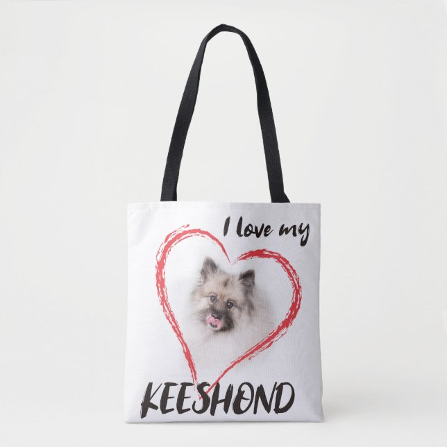 I love my keeshond Tote bag (Front)