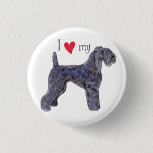 I Love my Kerry Blue Terrier 3 Cm Round Badge