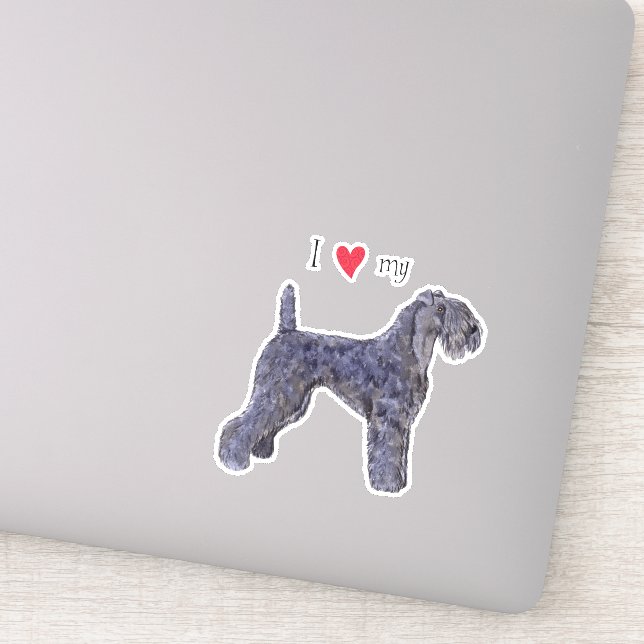I Love my Kerry Blue Terrier Vinyl Sticker (Detail)