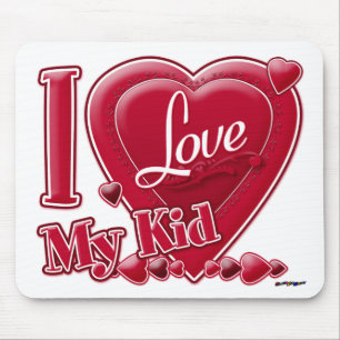 I Love My Kid red - heart Mouse Mat