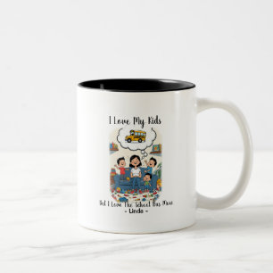 I Love My Kids But I Love The School Bus More Two-Tone Coffee Mug