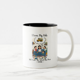 I Love My Kids But I Love The School Bus More Two-Tone Coffee Mug