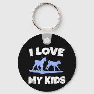 I Love My Kids For A Goat Farmer Gift Key Ring