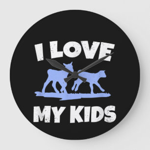 I Love My Kids For A Goat Farmer Gift Large Clock