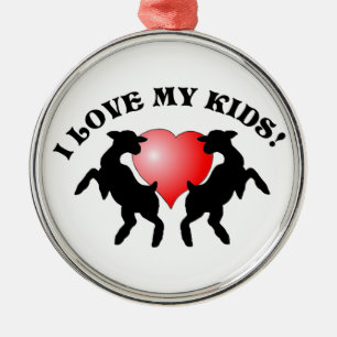 I LOVE MY KIDS (GOAT) CHRISTMAS ORNAMENT