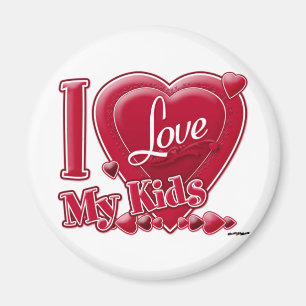 I Love My Kids red - heart Magnet