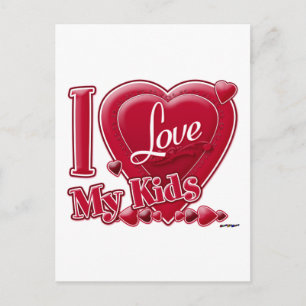 I Love My Kids red - heart Postcard
