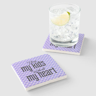 I Love My Kids With All My Heart Stone Coaster