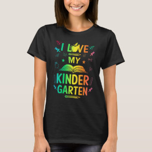 I Love My Kindergarten Back To School Teacher Stud T-Shirt