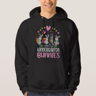 I Love My Kindergarten Bunnies Cute Rabbit Graphic Hoodie