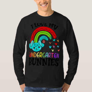 I Love My Kindergarten Bunnies Teacher Easter Day  T-Shirt