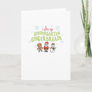 I Love My Kindergarten Teachers Christmas Holiday Card