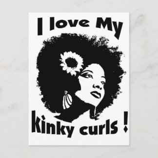 I love my Kinky Curly Hair Postcard