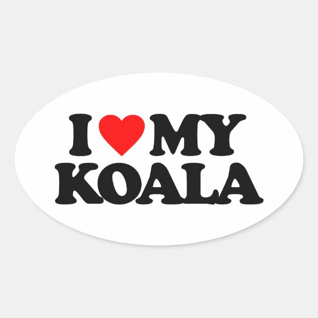 I LOVE MY KOALA OVAL STICKER (Front)