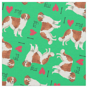 I Love my Kooikerhondje Fabric
