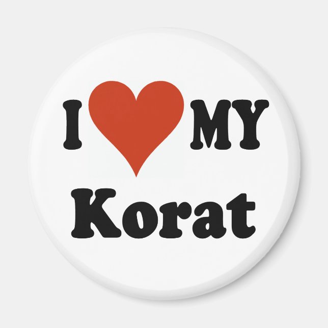 I Love My Korat Cat Merchandise Magnet (Front)