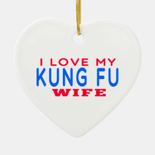 I Love My Kung Fu Wife Ceramic Tree Decoration
