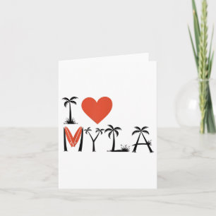 I Love My La - Palm Trees, Surf, And Heart For Los Card