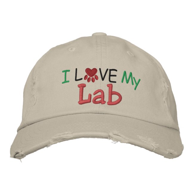 I Love MY Lab ! by SRF Embroidered Hat (Front)