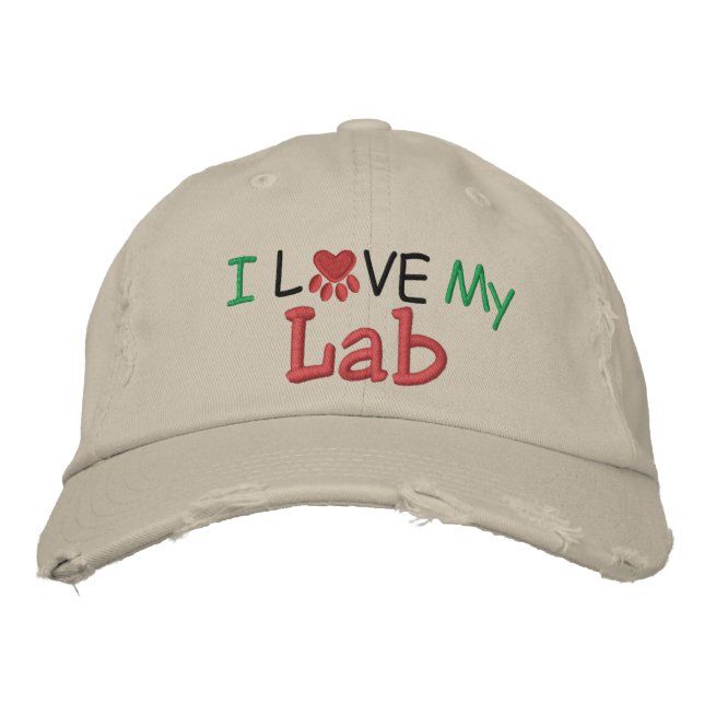 I Love MY Lab ! by SRF Embroidered Hat (Front)