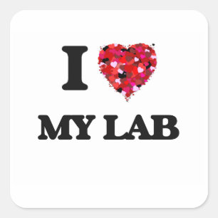 I Love My Lab Square Sticker