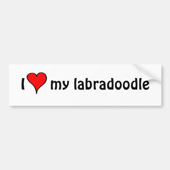 I Love My Labradoodle Bumper Sticker (Front)