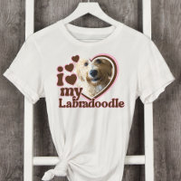 I Love My Labradoodle Custom Pink Heart Photo
