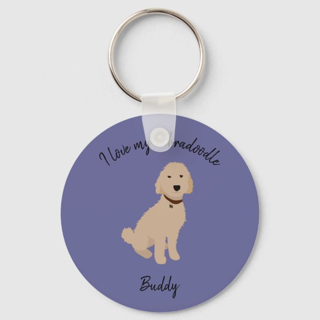 I Love My Labradoodle Keychain (Front)