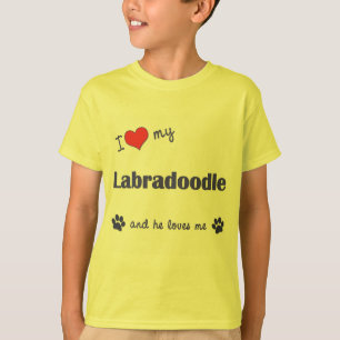 I Love My Labradoodle (Male Dog) T-Shirt
