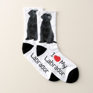 I Love My Labrador Cute Puppy Dog Black Lab Socks