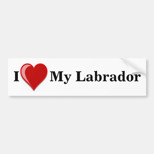 I Love My Labrador Dog Bumper Sticker (Front)