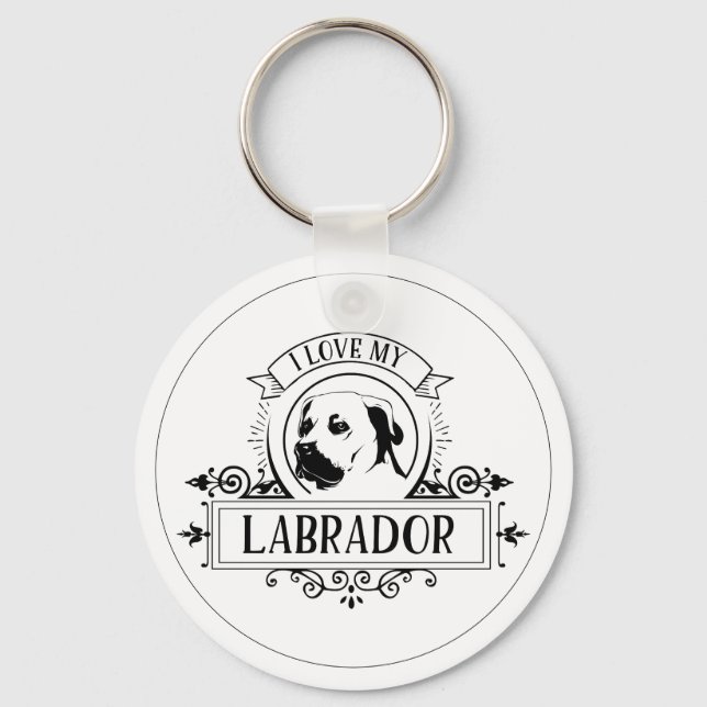 I Love My Labrador Keychain (Front)