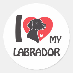 I Love My Labrador – Loyal Dog Lover Design Classic Round Sticker