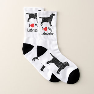 I Love My Labrador Retriever Dog Black Lab Socks